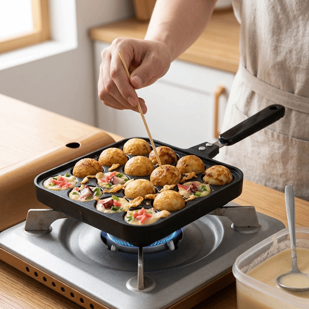 16 Delikli Takoyaki Izgara Tav - Takoyaki Pan Cast incelemesi ve fiyatı